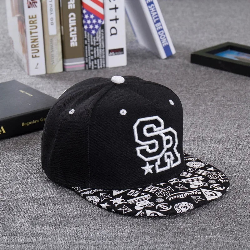 2026 NEW fashion embroidery letter SR baseball cap hip hop hat men and women outdoor sports and leisure flat shade snapback cap