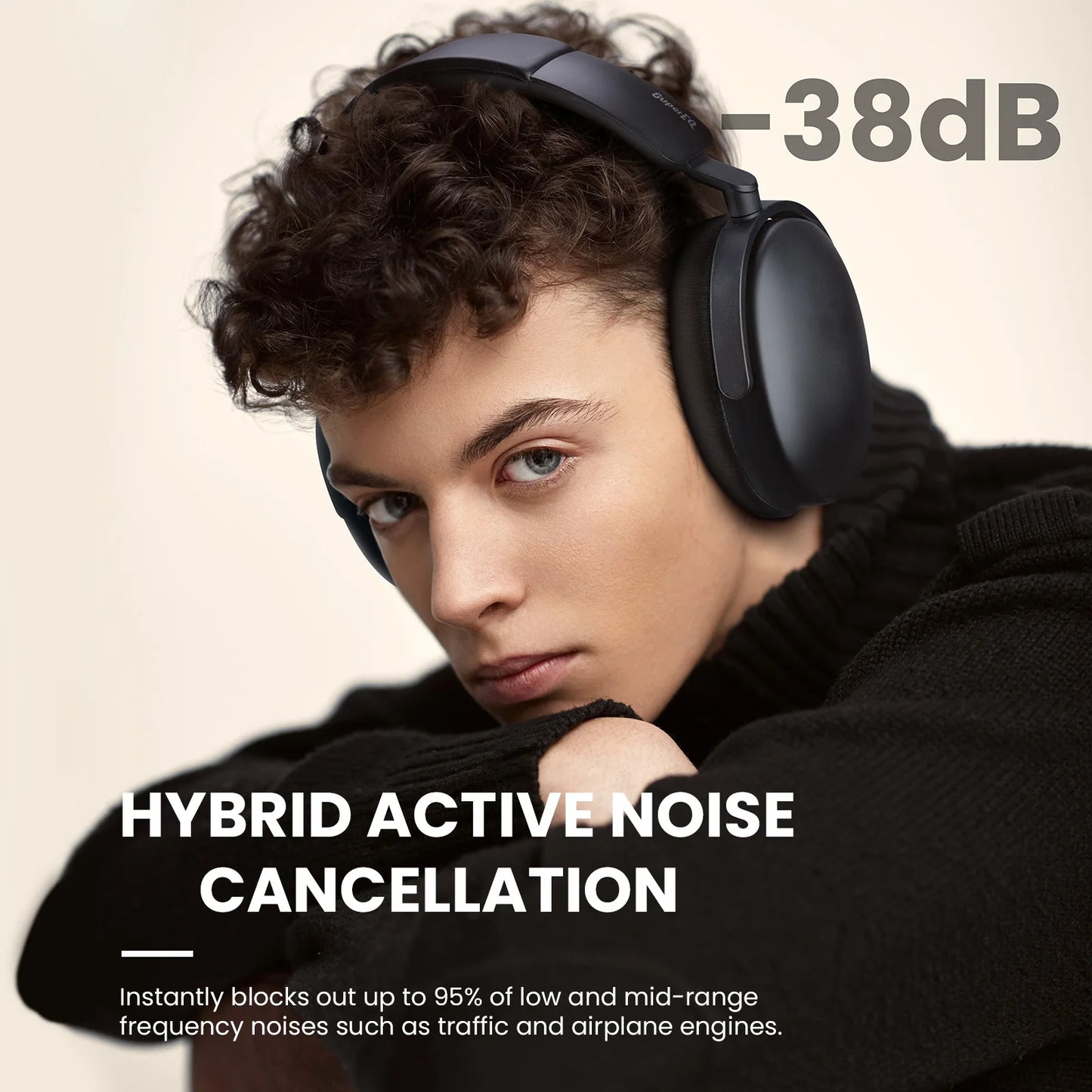 Oneodio SuperEQ A200 Wireless Bluetooth 5.4 ANC Headphones – Over-Ear Noise Cancelling Headset with ENC Mic, Hi-Res Audio & App Control