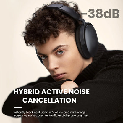 Oneodio SuperEQ A200 Wireless Bluetooth 5.4 ANC Headphones – Over-Ear Noise Cancelling Headset with ENC Mic, Hi-Res Audio & App Control