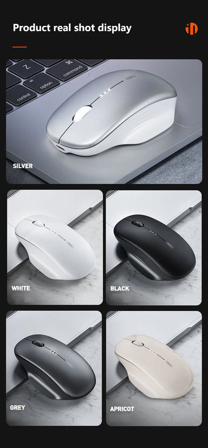 Inphic M1 2.4G Wireless Mouse Type-C Rechargeable Silent Ergonomic Mouse with Battery Level Display, Adjustable DPI Wireless Office Mouse for Laptop & PC