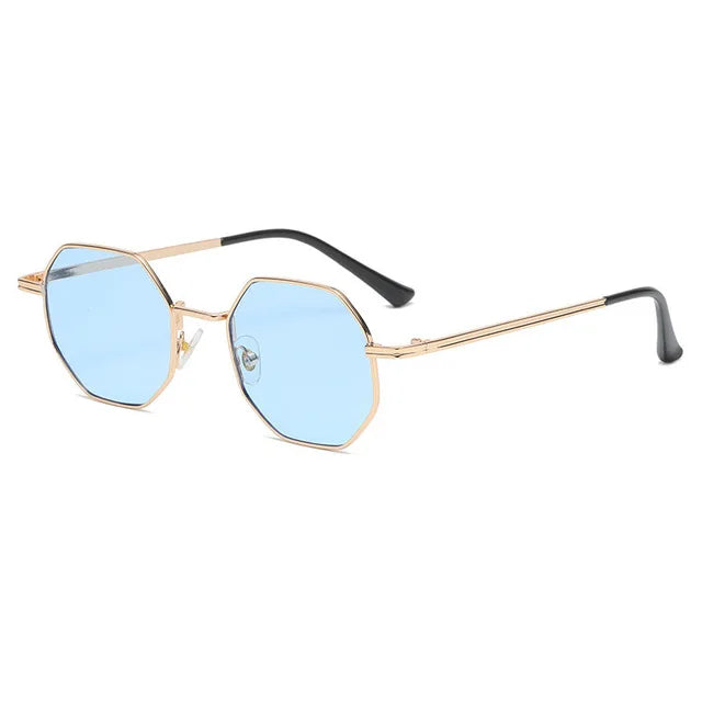 Luxury Square Sunglasses Man Woman Fashion Small Frame Polygon Sun Glasses Metal Vintage Retro Brand Octagon Gafas De Sol UV400