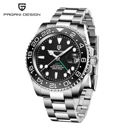 PAGANI DESIGN 40MM GMT Watches for Men Luxury Sapphire AR Mechanical Watch Ceramic Bezel Automatic 100M Waterproof Gift watch