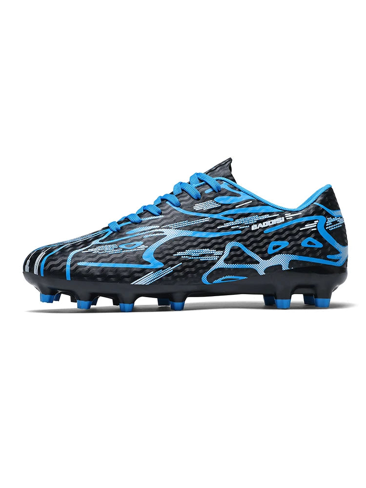 Chaussures de football à crampons longs et basses, chaussures de sport respirantes et antidérapantes pour hommes, chaussures de sport résistantes à l'usure pour l'entraînement sur gazon naturel