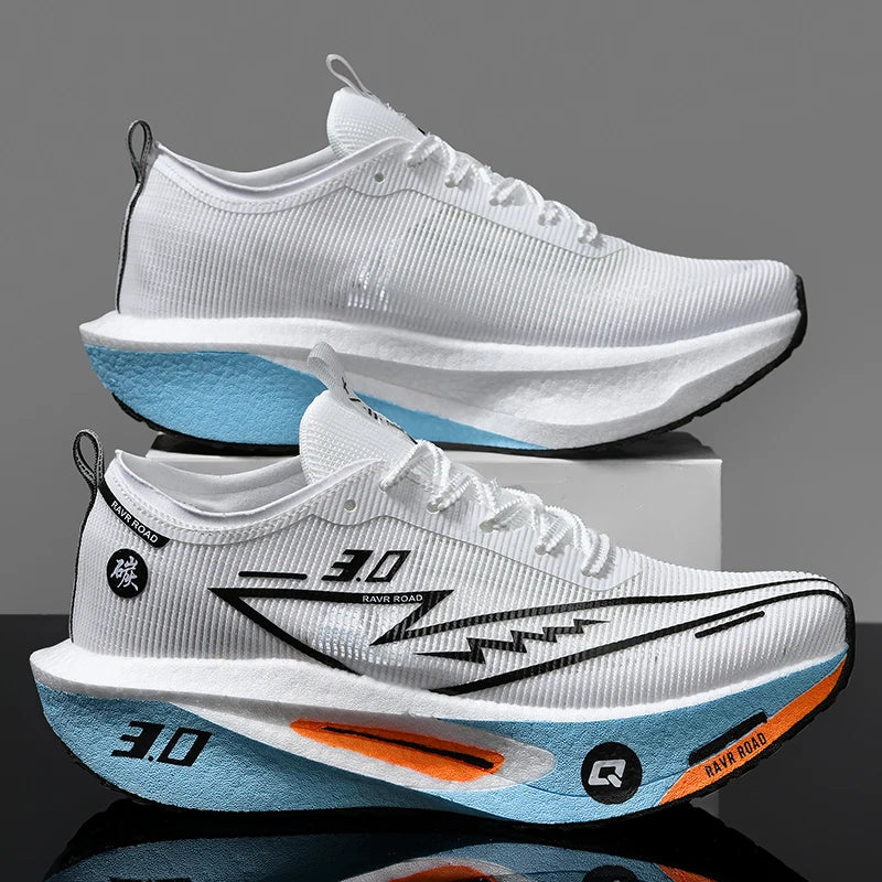 Herresneakers i mesh – komfortable tennissko til mænd – løbesko med Carbon Board 3.0-støddæmpning – til sportstræning og jogging – specialdesignede joggesko