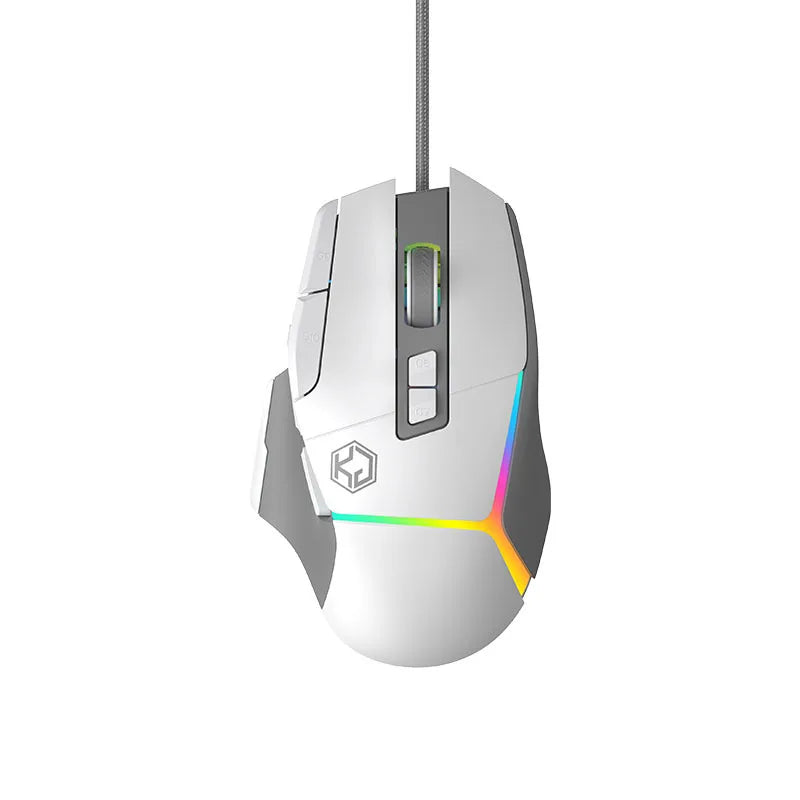 Xundler GK502 Wired Gaming Mouse RGB Lights, 12800 DPI Ergonomic Wired Gaming Mouse with 10 Programmable Macro Buttons for PC Gamers