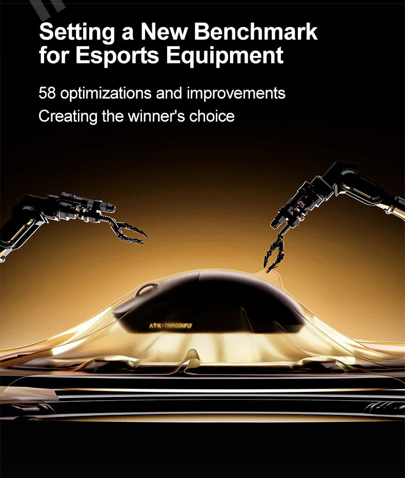ATK Dragonfly A9 Ultimate безжична геймърска мишка A9 Air PAW3950, ултралека ергономична e-sports мишка за FPS геймъри, CSGO A9 Ultra