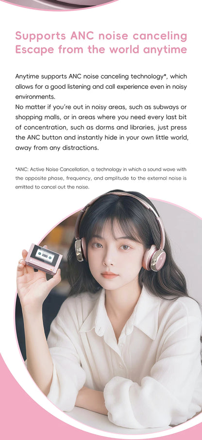 FiiO ANYTIME Bluetooth 5.4 Wireless Headphones with Noise Cancelling, Hi-Res Audio Over-Ear Bluetooth Headphones with Mic, Premium Wireless Earphones