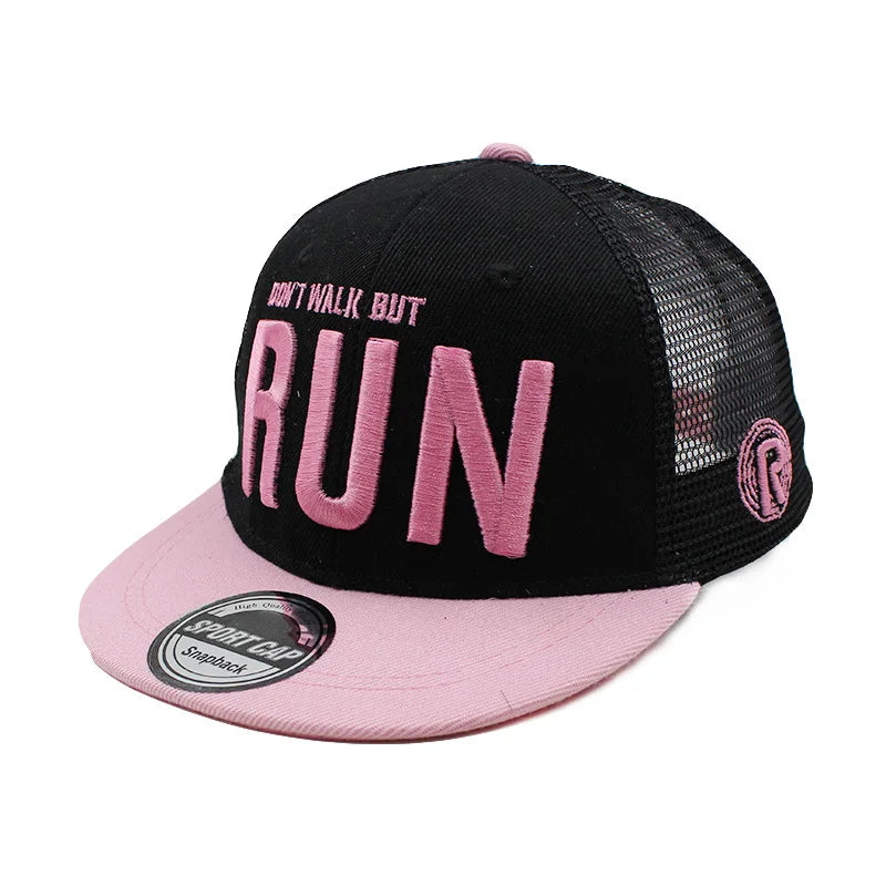 New Casual Children Summer Run Cap Boys Letter Embroidery Snapback Baseball Caps Fashion Outdoor Breathable Adjustable Girl Hat