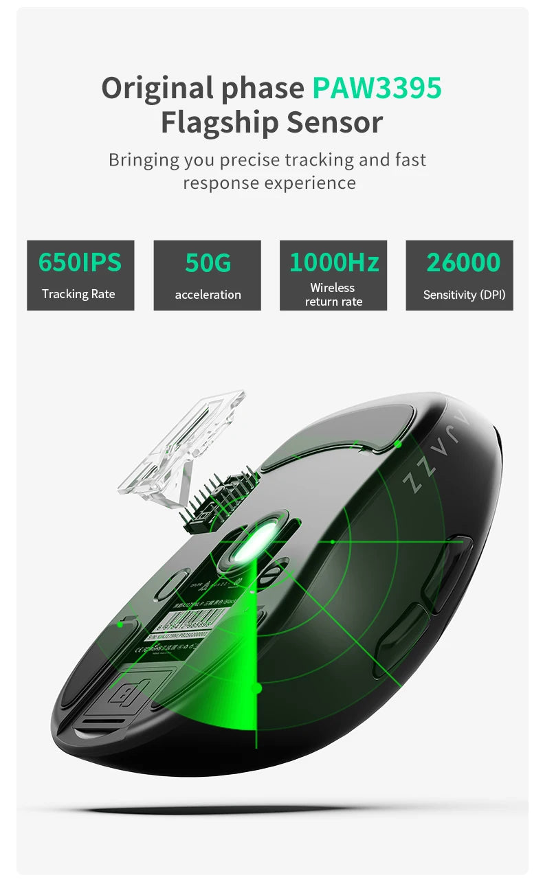 AJAZZ AJ179 NL trådlös mus Star Flash-version 3 lägen låg latens lång batteritid lätt anpassad kontors- och gamingmus