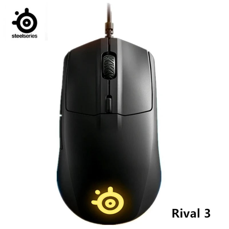 SteelSeries Rival 3 Gaming Mouse with TrueMove Core Optical Sensor, 8,500 CPI, 6 Programmable Buttons, Prism RGB Wired Gaming Mouse