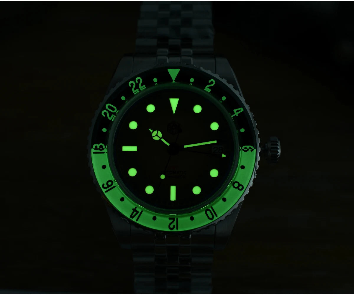 San Martin 2025 Men's Watches Retro NH34 GMT Sandwich Dial 40mm Bidirectional Sapphire Bezel Luxury Sports Watch 20Bar SN0134