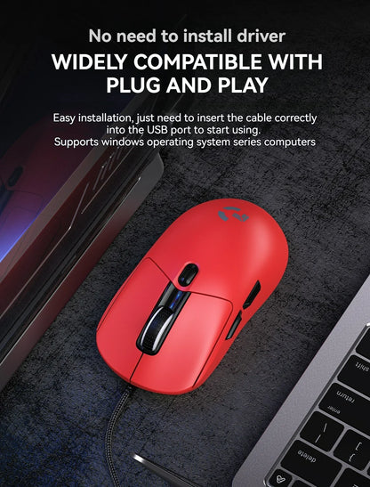 Xundler Wired Gaming Mouse 12800 DPI RGB Programmable Ergonomic USB Gaming Mouse with Instant A825 Sensor, 6 Adjustable DPI Levels for PC & Laptop