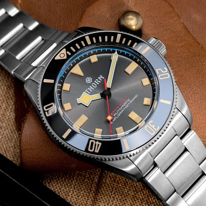 THORN 39mm Titanium Watch Men Homage Vintage PT5000 Movement Automatic Sapphire Crystal C3 Super Luminous 200M Waterproof Watch