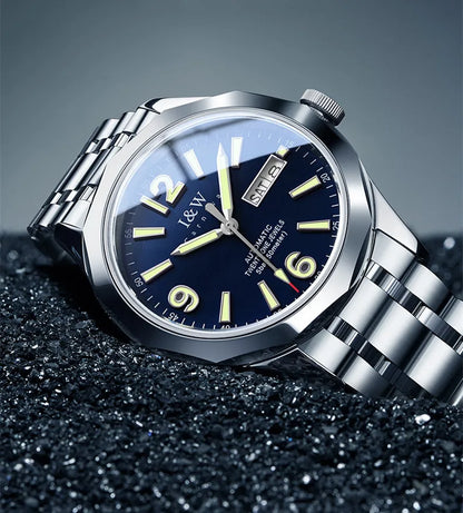 Luksusowy mechaniczny zegarek męski Reloj CARNIVAL z wolframu, mechanizm automatyczny MIYOTA 8205, wodoodporny.