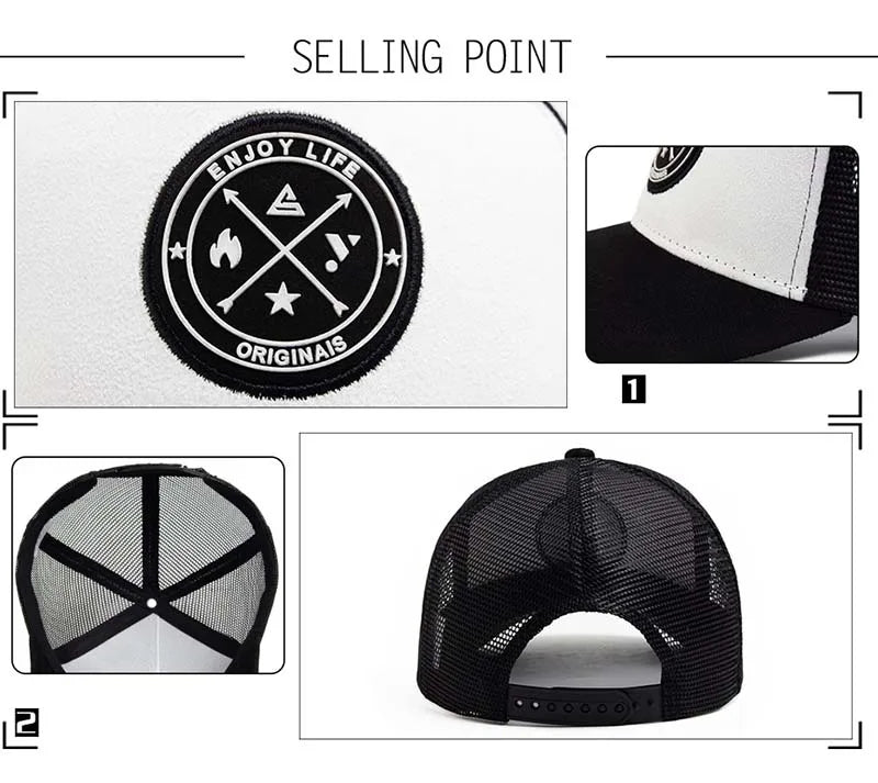 Hot selling high quality Mesh Baseball Cap unisex Fashion Casual Breathable Letter Icon Hip Hop Trucker Cap Outdoor Sport DadHat