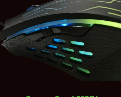 Silent Click USB Wired Gaming Mouse RGB, 6-Button Optical Gaming Mouse with Adjustable 3200 DPI, Ergonomic USB Gaming Mouse for PC, Laptop & Notebook