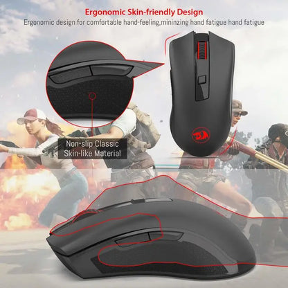 Redragon M652 optički 2.4G bežični miš s USB prijamnikom, prijenosni miš za gaming i ured, 5 podesivih razina DPI-ja