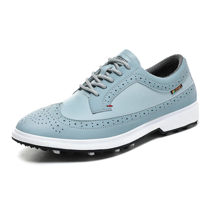 Scarpe da golf professionali da uomo in pelle di alta qualità, traspiranti, scarpe sportive per competizioni e allenamenti di golf, taglie forti 39-47#