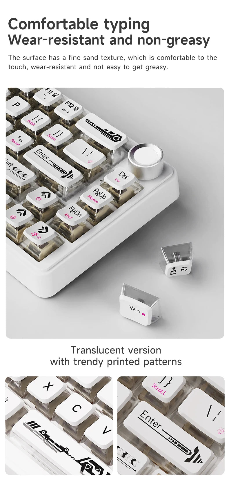 AJAZZ AK690 Clavier mécanique à 65 %, toutes les touches remplaçables à chaud, filaire USB Plug-and-Play, rétroéclairage mixte, 68 touches, clavier gaming pour ordinateur portable et PC