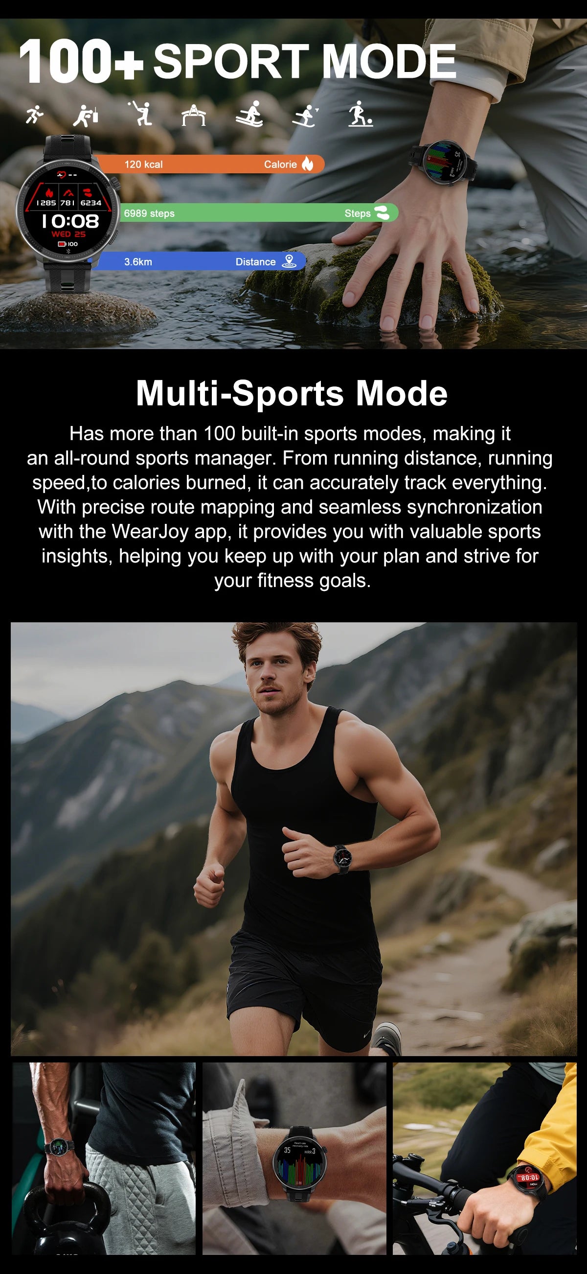 New GPS Offline Maps Smart Watch Men Memory 3D Menu Styles TWS MP3&MP4 Player 1.43"AMOLED Compass Sport Swim Waterproof Bracelet