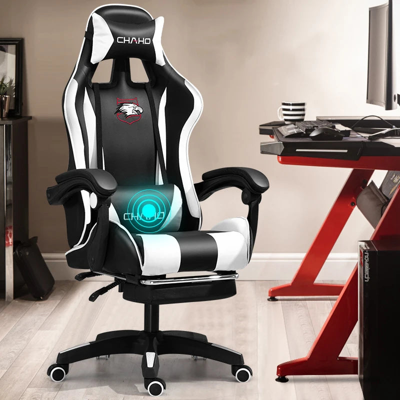 Joylive WCG Ergonomic Gaming Chair Leather Computer Chair Reclining Racing Office Chair with Adjustable Armrests for Gaming Room