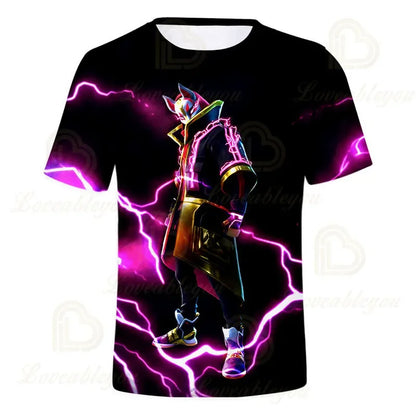 T-shirt infantil 3D Fortnite Victory Game – roupa de bebé Harajuku, top fofo de herói Battle Royale para meninos e meninas