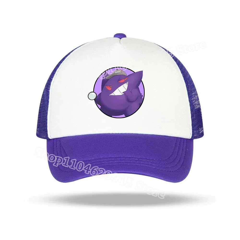 Pokemons Baseball Cap Cartoon Anime Charmander Pikachu Squirtle Headwear Summer Adjustable Breathable Mesh Hats Birthday Gift