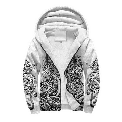 Mjolnir Odin Raven Wolf Tattoo 3D Printed Mens Winter Thicker Zip Hoodie Unisex Casual Hooded Tracksuit Warm Fleece Jacket KD16