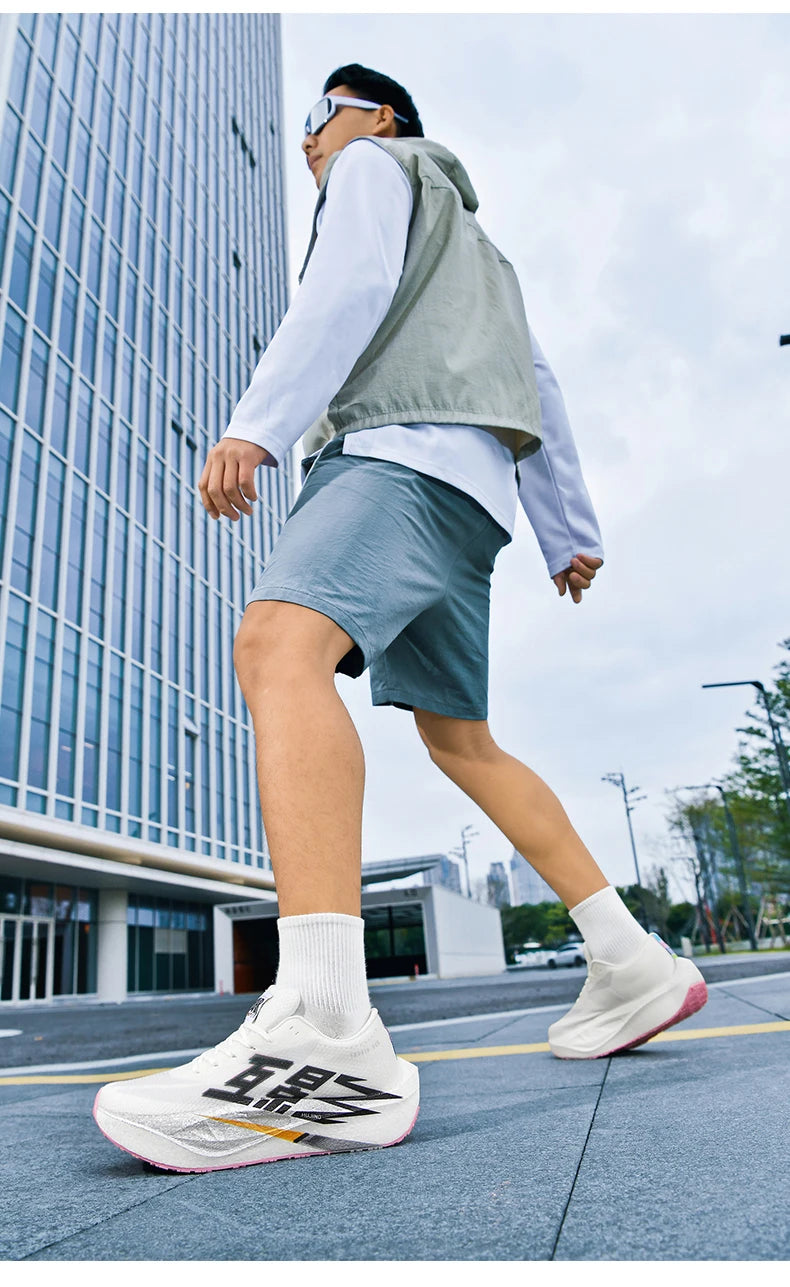 Chaussures de course pour homme, sportives, semelle en carbone, spécialisées, respirantes, légères, pour femme, confortables, athlétiques, antidérapantes, pour marathon