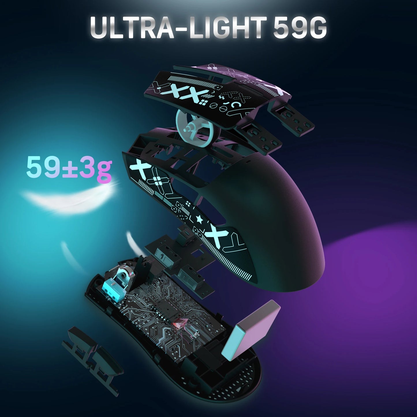ATTACK SHARK X11 Wireless Gaming Mouse with Charging Dock, PixArt PAW3311 Sensor, Tri-Mode Bluetooth, 2.4G & Wired RGB Gaming Mouse