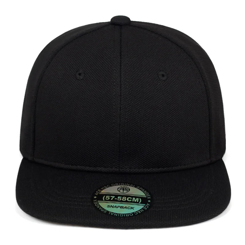 Casquettes Snapback fermées à l'arrière, non réglables, pour homme, de qualité, style hip-hop, ajustées, pour adulte, couleur unie, casquettes de baseball, 57-58 cm, pour petits visages