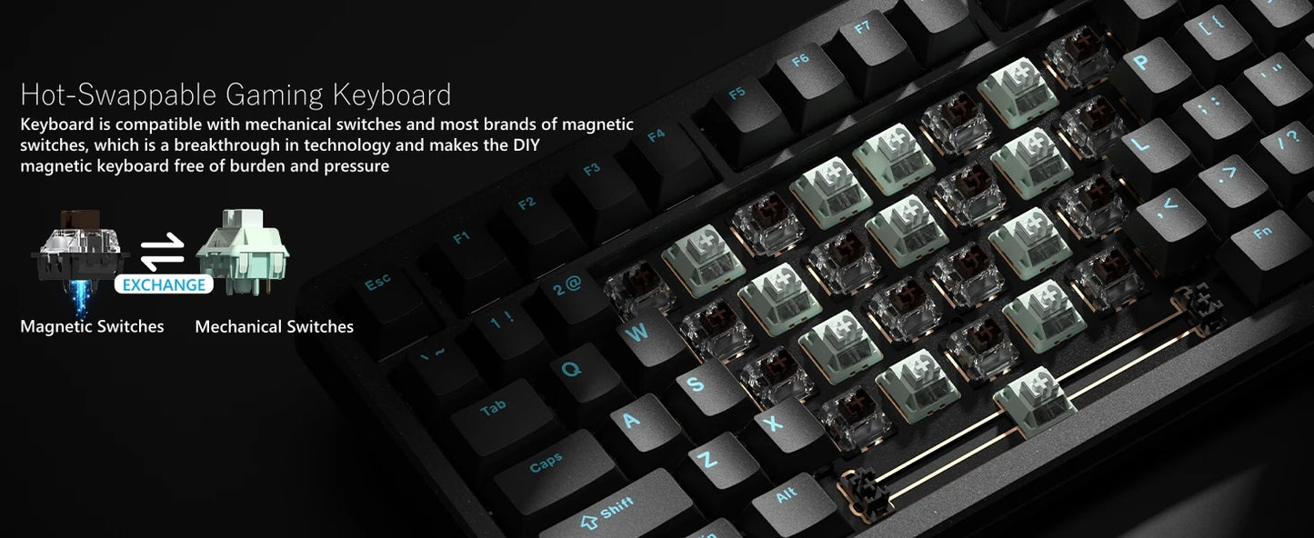Womier SK75 TMR 75% Wireless Magnetic Keyboard Rapid Trigger Tri-Mode Bluetooth/2.4G/USB-C Hot-Swap Esports Gaming Keyboard