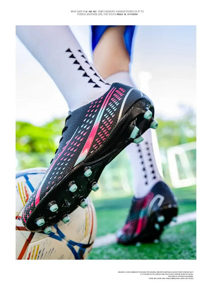 Hohe wasserdichte Fußballschuhe für Herren, rutschfest, robust, mit Stollendesign, atmungsaktivem Futter, für Outdoor-Rasenplätze, Profi-Fußball
