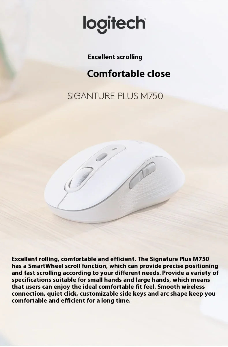 Logitech M750 Wireless Mouse 2.4GHz USB Receiver, 2000 DPI Portable Wireless Mouse for PC, Laptop, Office & Home Use