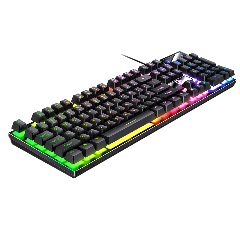 YINDIAO Wired USB Gaming Keyboard with Backlight, 104-Key Ergonomic Gaming Keyboard for PC, Laptop & Desktop, RGB Gamer Keyboard for Office & Gaming