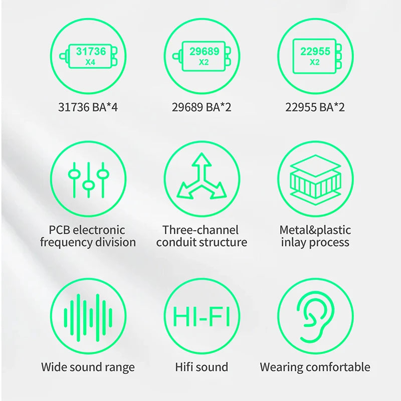 KZ AS16 Pro 16BA Balanced Armature In Ear Earphones HiFi Monitor Headphones with Detachable Cable Noise Cancelling Earbuds