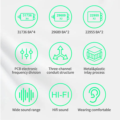 KZ AS16 Pro 16BA Balanced Armature In Ear Earphones HiFi Monitor Headphones with Detachable Cable Noise Cancelling Earbuds