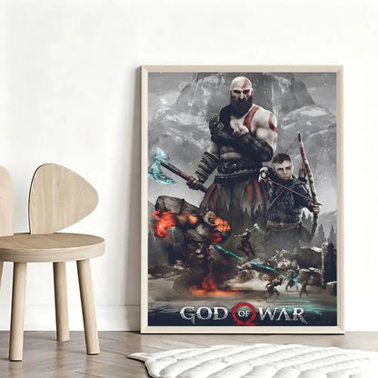 Mythic G-God of War RagnarokS Poster Stylish Art Poster Wall Decor for Living Room Bedroom Office Hotel Home Interior