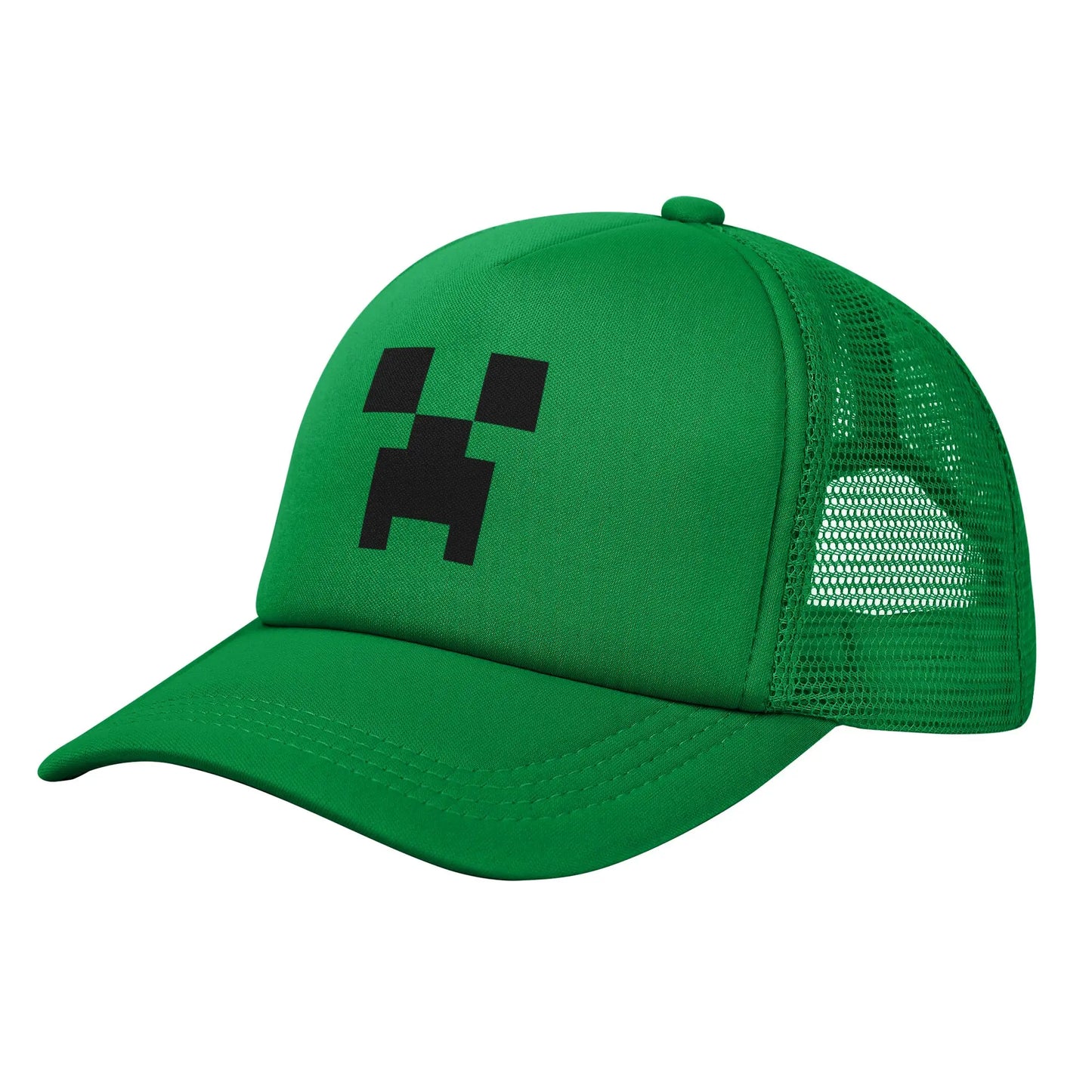 Adult Creepers Big Face Videogame  Trucker Cap Mesh Baseball Cap Polyester Hat Sun Hat Adjustable Racing Cap Summer