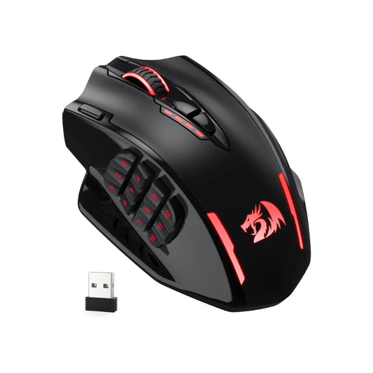 Redragon M913 Gaming Mouse Wireless & Wired RGB Optical Gaming Mouse, 16000 DPI MMO Gaming Mouse with 16 Programmable Buttons, PixArt 3335 Sensor