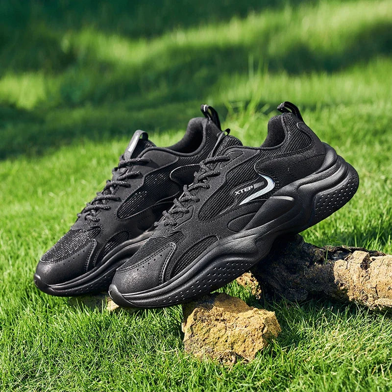 Sapatos casuais Xtep para homem: novidade de verão, em malha respirável, sola grossa, com salto, leves, para jovens, sapatos desportivos de moda 875319320001