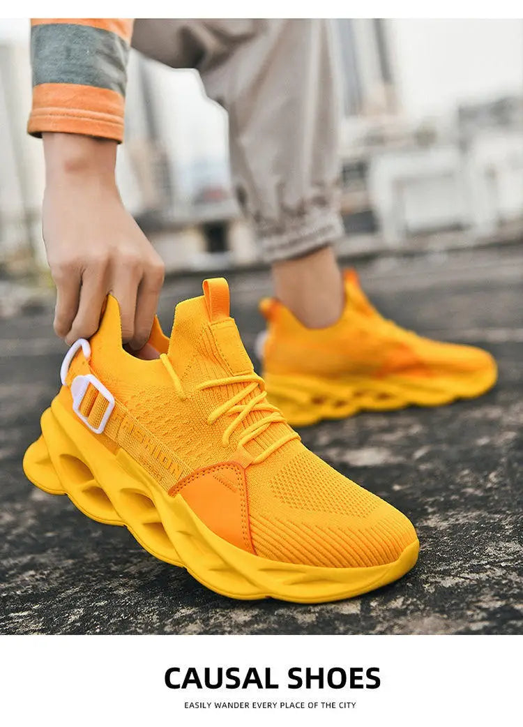 Modische lila Freizeit-Sneaker für Damen und Herren, Blade-Laufschuhe, große Größe 48, leichte, atmungsaktive Sportschuhe für Herren, Mesh-Sneaker