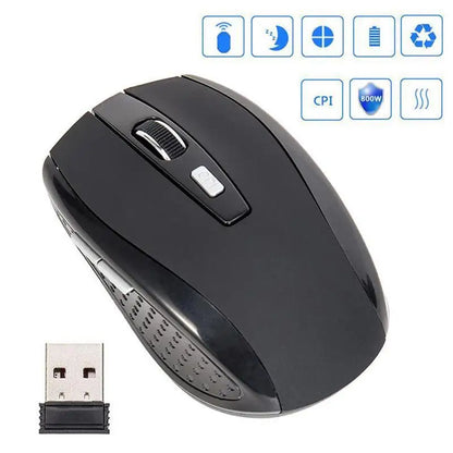 2.4GHz Wireless Mouse with USB Receiver, Ergonomic Optical Wireless Mouse, 6-Button Wireless Mouse for PC, Laptop & Computer