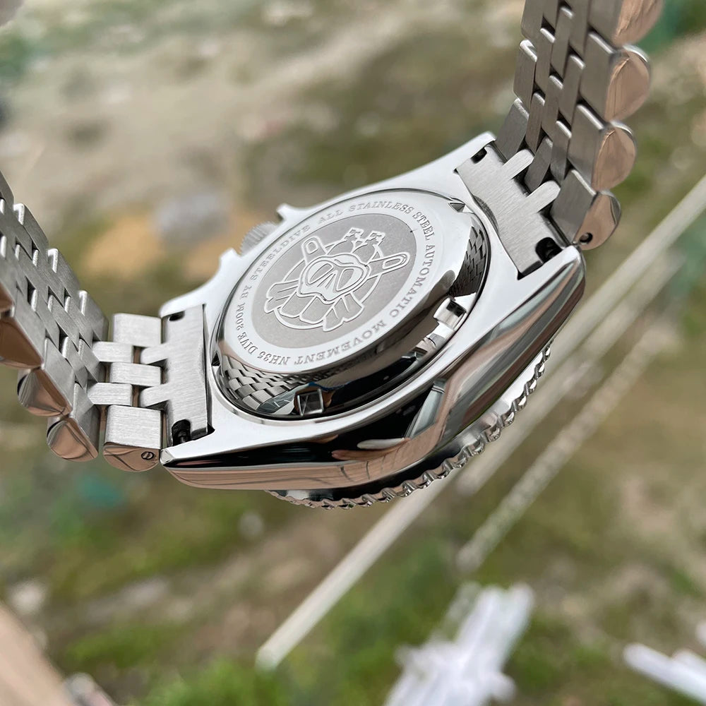 Mechanical Watch For Men STEELDIVE SD1973 Japan NH35 Automatic Movement Ceramic Bezel 200M Waterproof Classic Dive Small Abalone