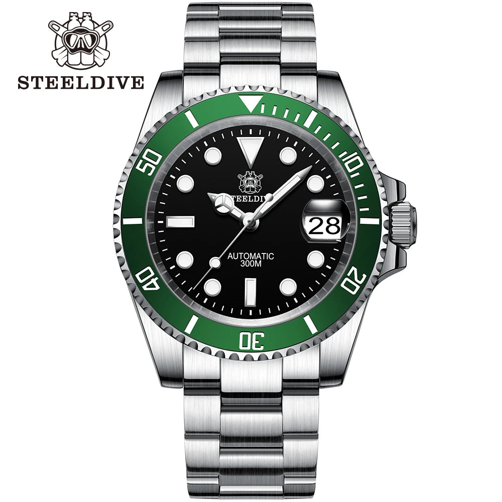 SD1953 stark nachgefragte Keramiklünette 41mm Steeldive 30ATM wasserdichte NH35 Automatik-Herren-Taucheruhr Reloj