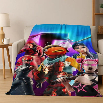 3D F-Fortnite igraća crtana flanelska deka, mekana i topla deka za krevet, spavaću sobu, dnevni boravak, putovanja, kampiranje i poklon za djecu