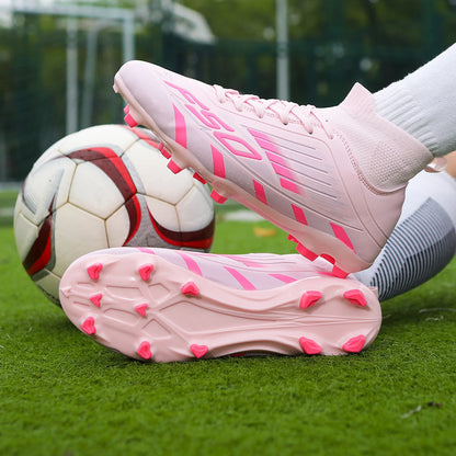 Nouvelles chaussures de football professionnelles pour hommes TF/FG, chaussures de football pour garçons, chaussures de sport unisexes à cheville haute, antidérapantes, confortables