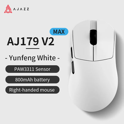 AJAZZ AJ179 V2 MAX tri-mode högerhänt mus, 56g lättviktsdesign, PAW3311-sensor, Huanuo Micro Switch, TelinkMicrochip