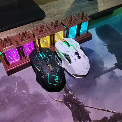 Wireless Gaming Mouse 2.4G Rechargeable Gaming Mouse with RGB Breathing Light, 2400 DPI, 6 Buttons, Instant Response Wireless Mouse for PC, Laptop & Gaming Switch