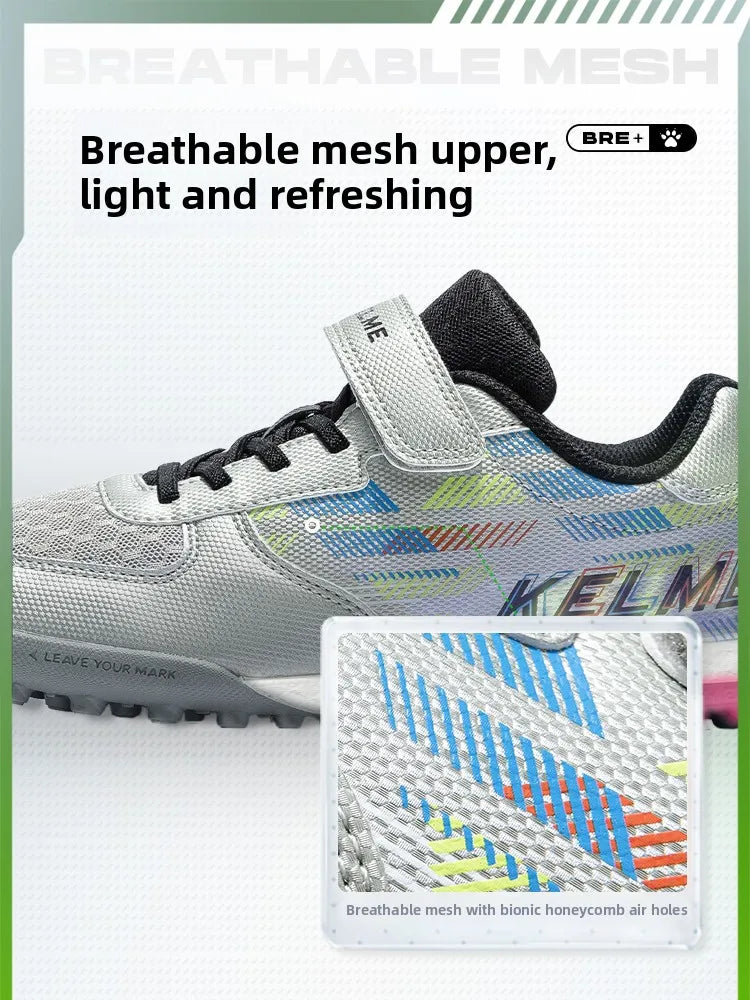 Kelme Children's Soccer Shoes TF Nail Shoes for Elementary School Students Artificial Grass Five-a-Side Football Shoes